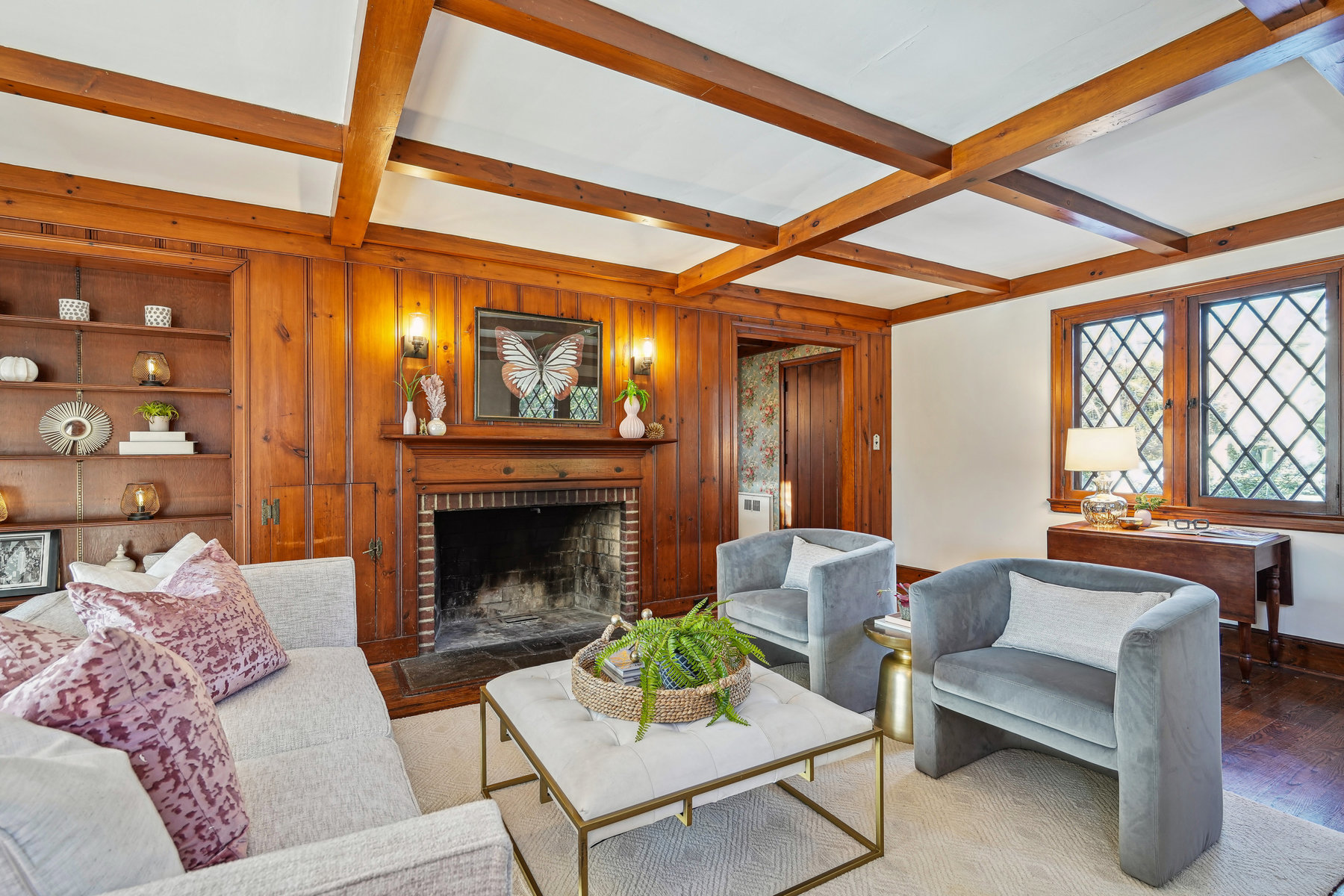 9 Park Circle, Short Hills Living Room Fireplace