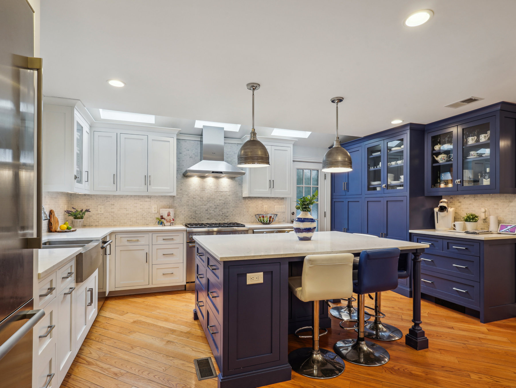 20 Oak Hill Road, Short Hills - Kitchen Blue Cabinets
